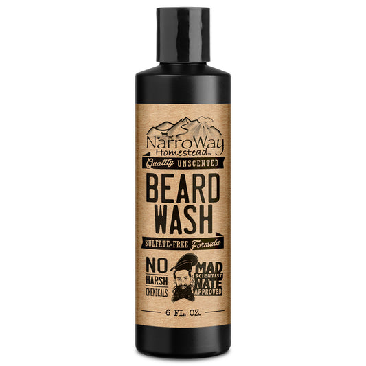 Beard Wash, Unscented, 6oz bottle