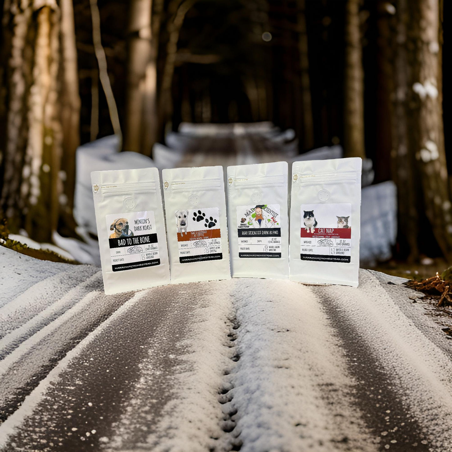 NarroWay Fireside Favorites: Four 12 oz Coffee Bundle