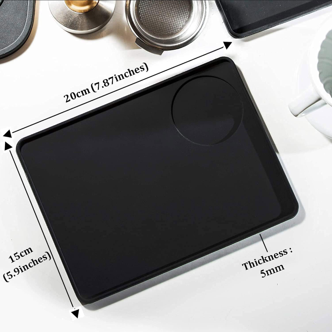 Coffee Tamping Mat Anti-Slip Black