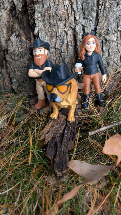 2" Key Chain Figurine - Homestead characters Minion, Nate and Jen keychains