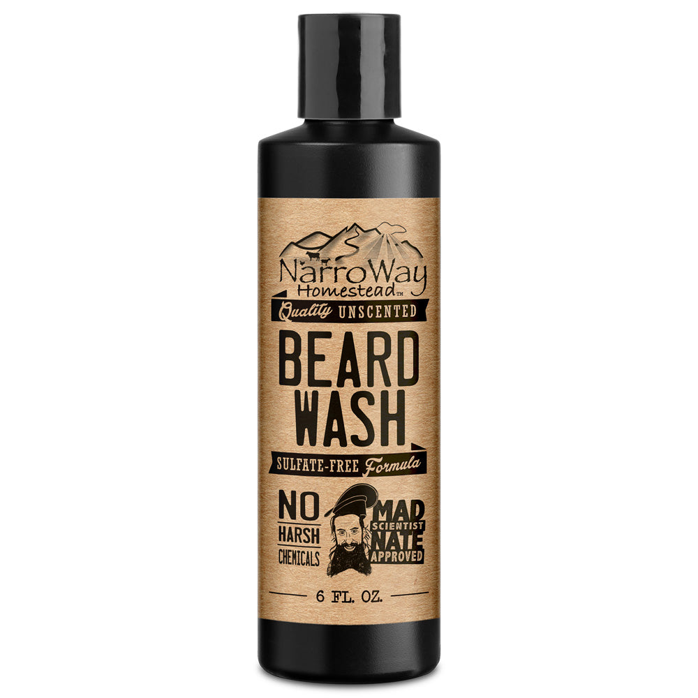 Beard Wash, Unscented, 6oz bottle