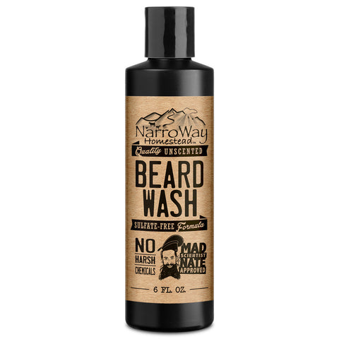 Beard Wash, Unscented, 7oz bottle