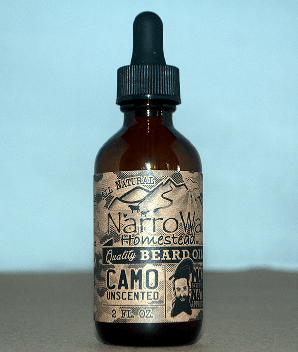 Beard oil, UNSCENTED, Camo, 2oz bottle